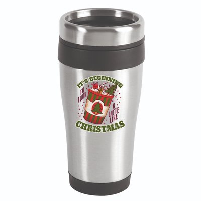 It's Beginning To Look A Latte Like Christmas Caffeine Lover 16oz Travel Tumbler