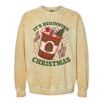 It's Beginning To Look A Latte Like Christmas Caffeine Lover Colorblast Crewneck Sweatshirt