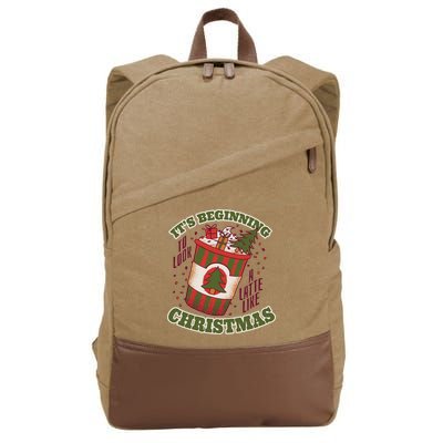 It's Beginning To Look A Latte Like Christmas Caffeine Lover Cotton Canvas Backpack