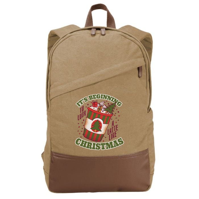 It's Beginning To Look A Latte Like Christmas Caffeine Lover Cotton Canvas Backpack