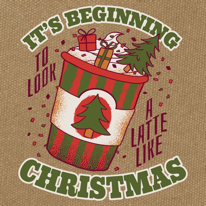 It's Beginning To Look A Latte Like Christmas Caffeine Lover Cotton Canvas Backpack
