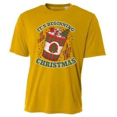 It's Beginning To Look A Latte Like Christmas Caffeine Lover Cooling Performance Crew T-Shirt