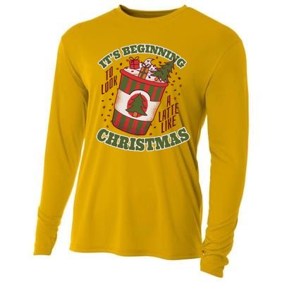 It's Beginning To Look A Latte Like Christmas Caffeine Lover Cooling Performance Long Sleeve Crew