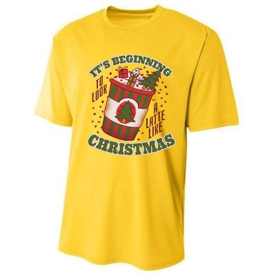 It's Beginning To Look A Latte Like Christmas Caffeine Lover Performance Sprint T-Shirt