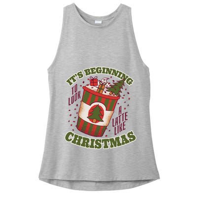 It's Beginning To Look A Latte Like Christmas Caffeine Lover Ladies PosiCharge Tri-Blend Wicking Tank