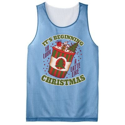 It's Beginning To Look A Latte Like Christmas Caffeine Lover Mesh Reversible Basketball Jersey Tank