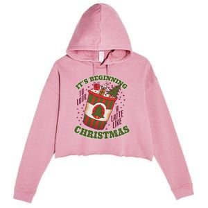 It's Beginning To Look A Latte Like Christmas Caffeine Lover Crop Fleece Hoodie