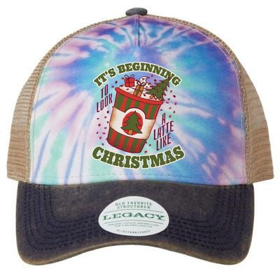 It's Beginning To Look A Latte Like Christmas Caffeine Lover Legacy Tie Dye Trucker Hat