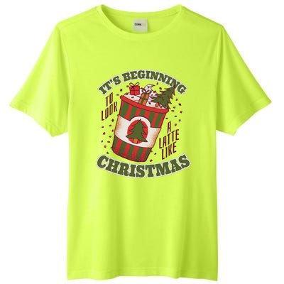 It's Beginning To Look A Latte Like Christmas Caffeine Lover Tall Fusion ChromaSoft Performance T-Shirt