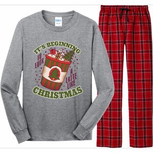 It's Beginning To Look A Latte Like Christmas Caffeine Lover Long Sleeve Pajama Set