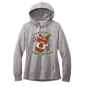 It's Beginning To Look A Latte Like Christmas Caffeine Lover Women's Fleece Hoodie