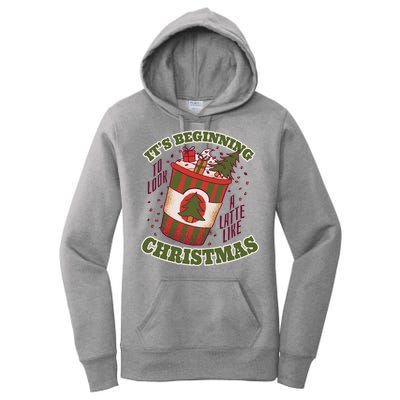 It's Beginning To Look A Latte Like Christmas Caffeine Lover Women's Pullover Hoodie