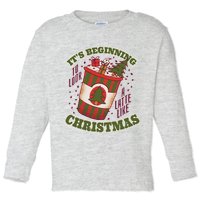 It's Beginning To Look A Latte Like Christmas Caffeine Lover Toddler Long Sleeve Shirt