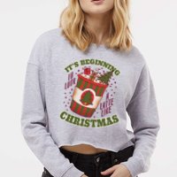 It's Beginning To Look A Latte Like Christmas Caffeine Lover Cropped Pullover Crew
