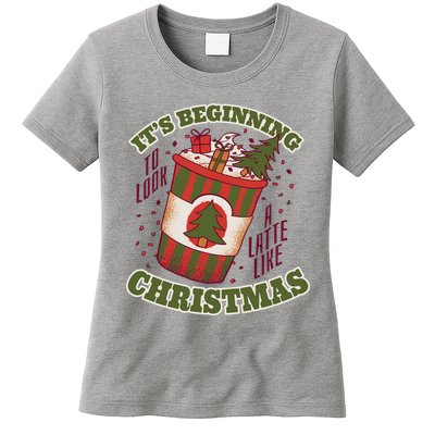 It's Beginning To Look A Latte Like Christmas Caffeine Lover Womens T-Shirt