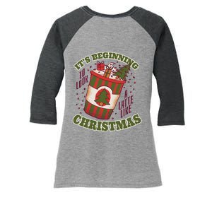 It's Beginning To Look A Latte Like Christmas Caffeine Lover Women's Tri-Blend 3/4-Sleeve Raglan Shirt