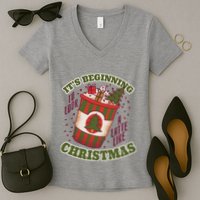 It's Beginning To Look A Latte Like Christmas Caffeine Lover Women's V-Neck T-Shirt