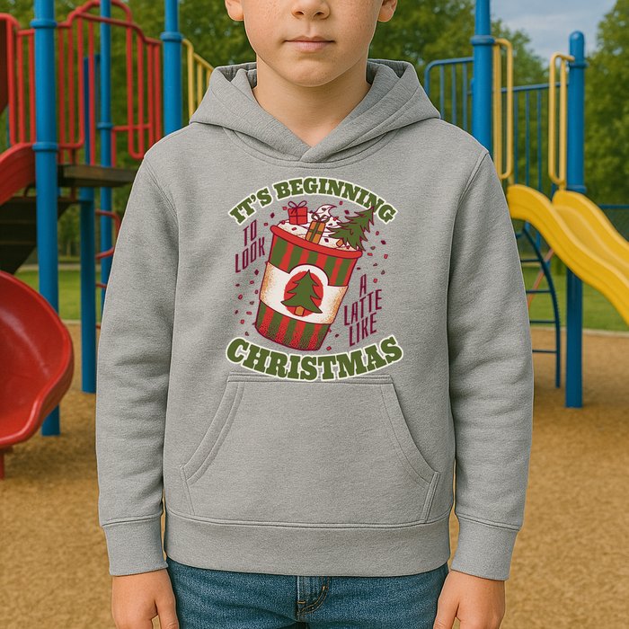 It's Beginning To Look A Latte Like Christmas Caffeine Lover Kids Hoodie