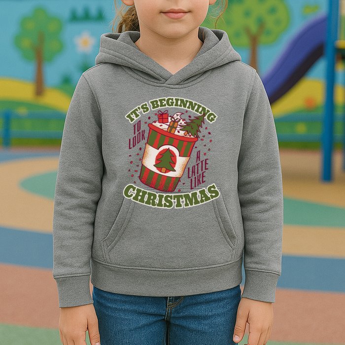 It's Beginning To Look A Latte Like Christmas Caffeine Lover Kids Hoodie