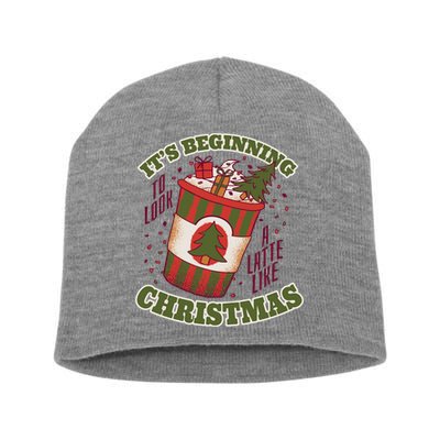 It's Beginning To Look A Latte Like Christmas Caffeine Lover Short Acrylic Beanie
