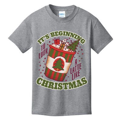 It's Beginning To Look A Latte Like Christmas Caffeine Lover Kids T-Shirt