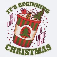 It's Beginning To Look A Latte Like Christmas Caffeine Lover Sueded Cloud Jersey T-Shirt