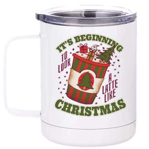 It's Beginning To Look A Latte Like Christmas Caffeine Lover 12 oz Stainless Steel Tumbler Cup