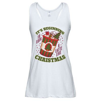It's Beginning To Look A Latte Like Christmas Caffeine Lover Ladies Essential Flowy Tank