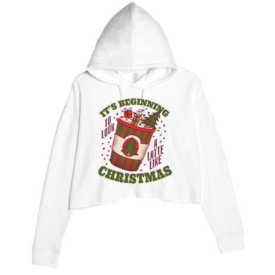 It's Beginning To Look A Latte Like Christmas Caffeine Lover Crop Fleece Hoodie