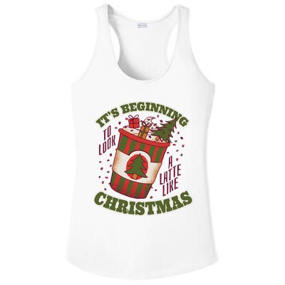 It's Beginning To Look A Latte Like Christmas Caffeine Lover Ladies PosiCharge Competitor Racerback Tank