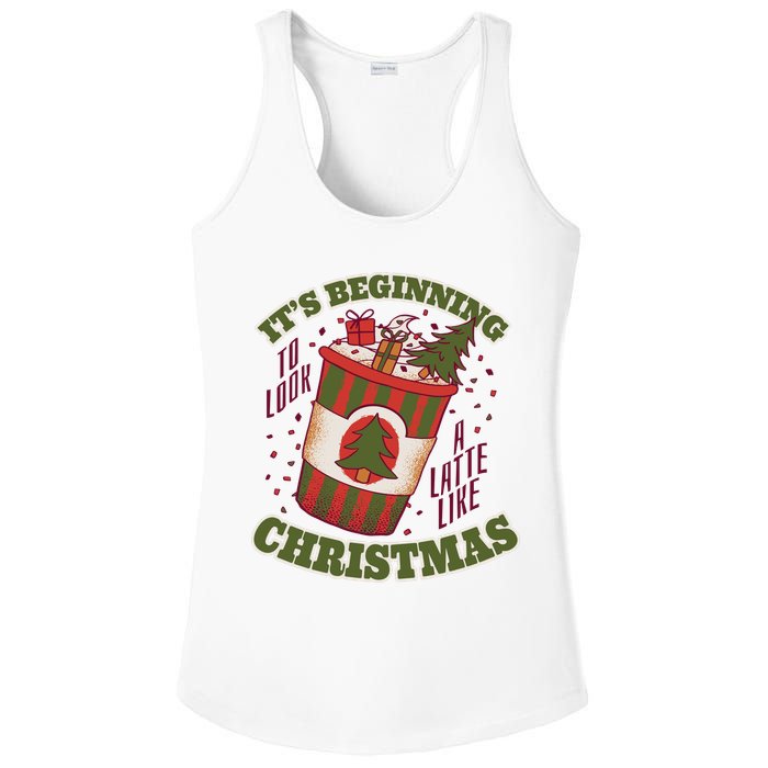 It's Beginning To Look A Latte Like Christmas Caffeine Lover Ladies PosiCharge Competitor Racerback Tank