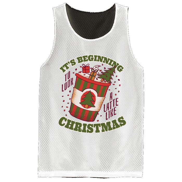 It's Beginning To Look A Latte Like Christmas Caffeine Lover Mesh Reversible Basketball Jersey Tank