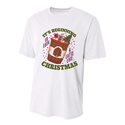 It's Beginning To Look A Latte Like Christmas Caffeine Lover Youth Performance Sprint T-Shirt