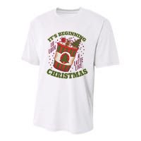 It's Beginning To Look A Latte Like Christmas Caffeine Lover Youth Performance Sprint T-Shirt