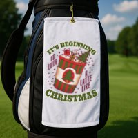 It's Beginning To Look A Latte Like Christmas Caffeine Lover Golf Towel