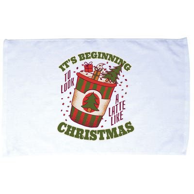 It's Beginning To Look A Latte Like Christmas Caffeine Lover Microfiber Hand Towel