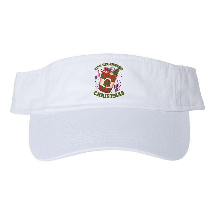 It's Beginning To Look A Latte Like Christmas Caffeine Lover Valucap Bio-Washed Visor