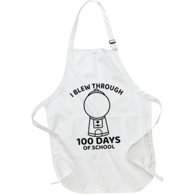 I Blew Through 100 Days Of School Gumball Machine Full-Length Apron With Pockets