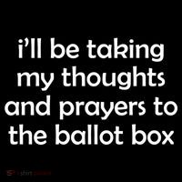 Ill Be Taking My Thoughts And Prayers To The Ballot Box Flexfit Unipanel Trucker Cap