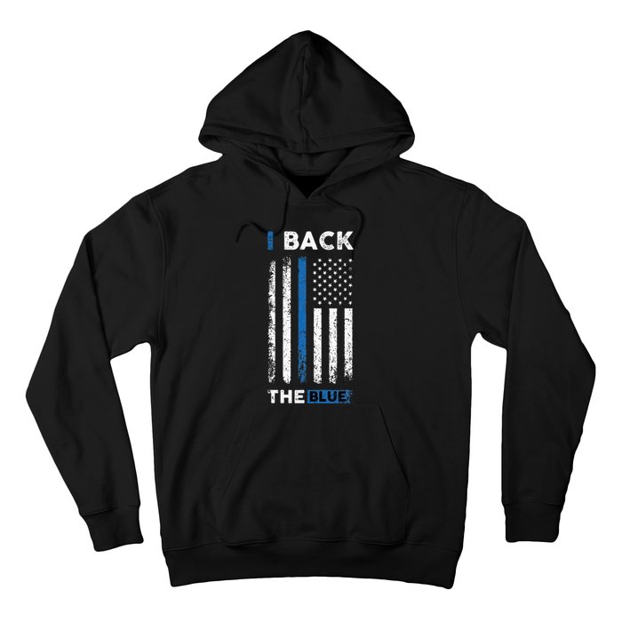 I Back The Blue Blue Line Police Officer Cop Hoodie