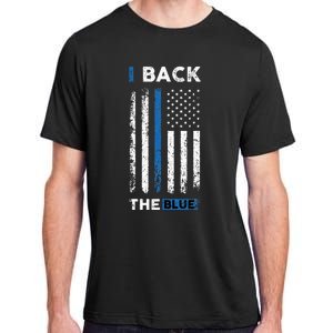 I Back The Blue Blue Line Police Officer Cop Adult ChromaSoft Performance T-Shirt