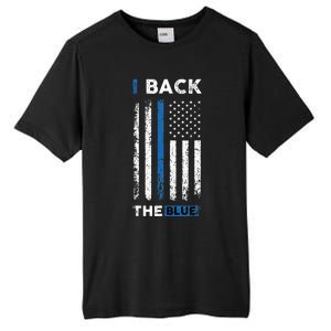 I Back The Blue Blue Line Police Officer Cop Tall Fusion ChromaSoft Performance T-Shirt