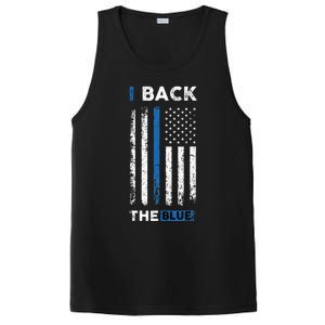 I Back The Blue Blue Line Police Officer Cop PosiCharge Competitor Tank