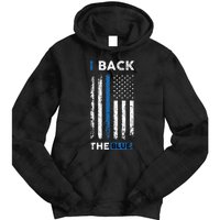 I Back The Blue Blue Line Police Officer Cop Tie Dye Hoodie