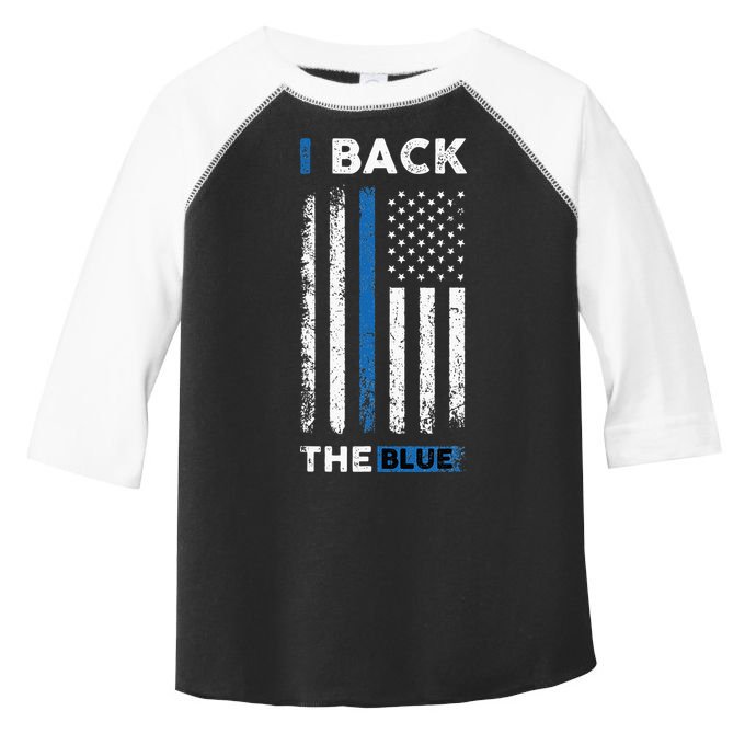 I Back The Blue Blue Line Police Officer Cop Toddler Fine Jersey T-Shirt