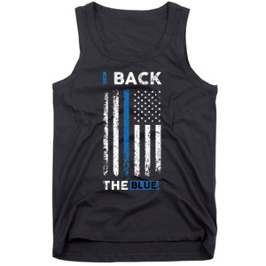 I Back The Blue Blue Line Police Officer Cop Tank Top