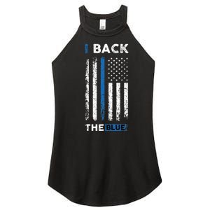 I Back The Blue Blue Line Police Officer Cop Women's Perfect Tri Rocker Tank