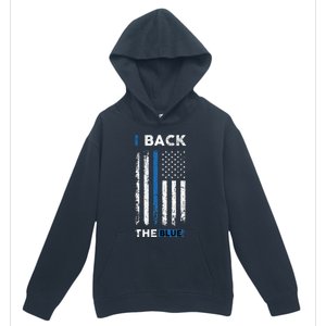 I Back The Blue Blue Line Police Officer Cop Urban Pullover Hoodie