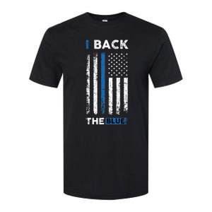 I Back The Blue Blue Line Police Officer Cop Softstyle CVC T-Shirt