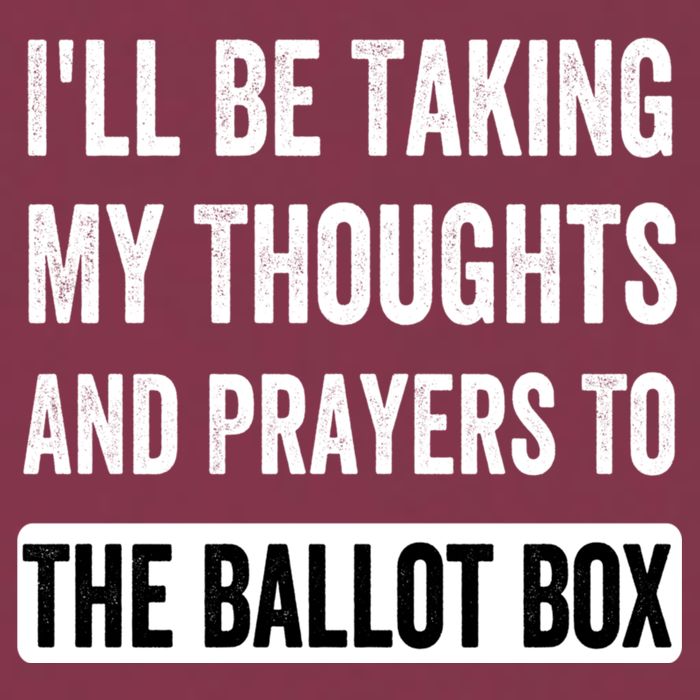Ill Be Taking My Thoughts And Prayers To The Ballot Box 16oz Travel Tumbler